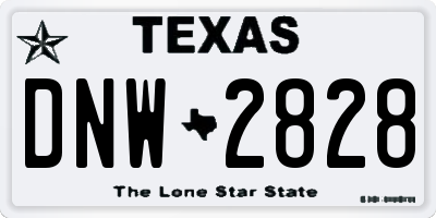 TX license plate DNW2828