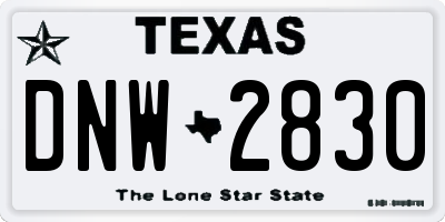TX license plate DNW2830