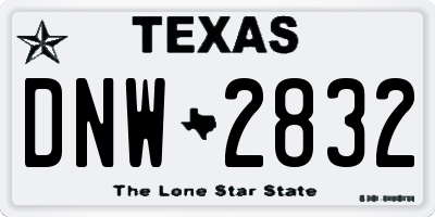 TX license plate DNW2832