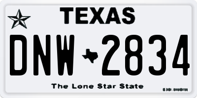 TX license plate DNW2834