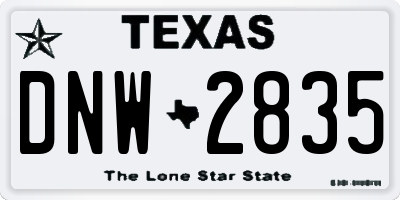 TX license plate DNW2835