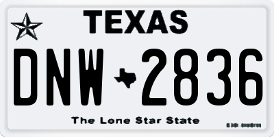 TX license plate DNW2836