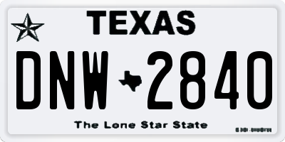 TX license plate DNW2840