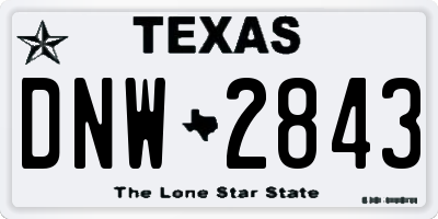 TX license plate DNW2843