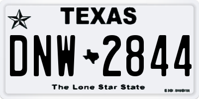 TX license plate DNW2844