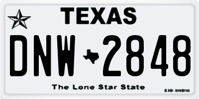TX license plate DNW2848