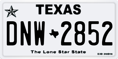 TX license plate DNW2852