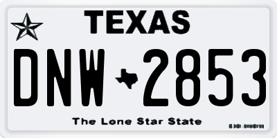 TX license plate DNW2853