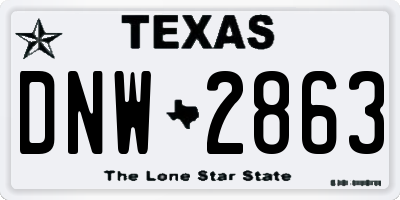 TX license plate DNW2863