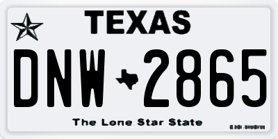 TX license plate DNW2865