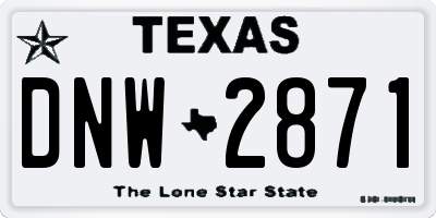 TX license plate DNW2871