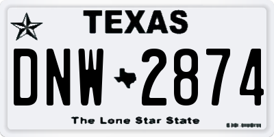 TX license plate DNW2874