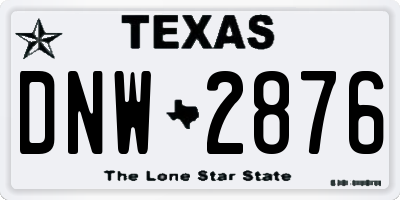 TX license plate DNW2876