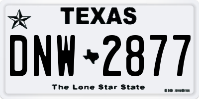 TX license plate DNW2877