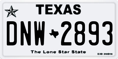 TX license plate DNW2893