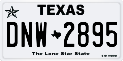 TX license plate DNW2895