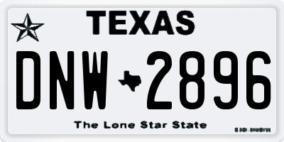 TX license plate DNW2896