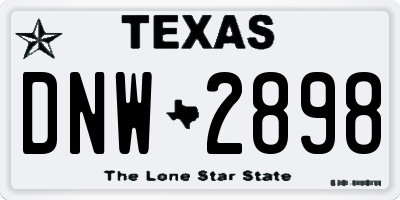 TX license plate DNW2898