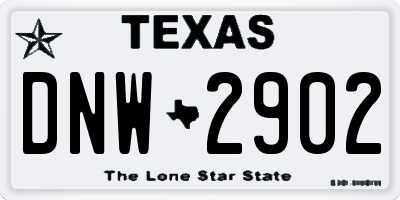 TX license plate DNW2902