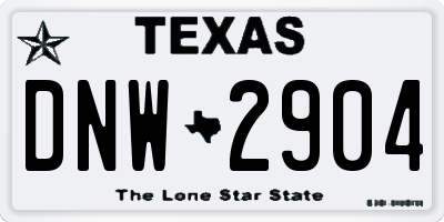 TX license plate DNW2904