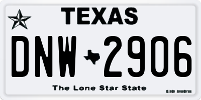 TX license plate DNW2906
