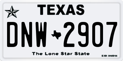 TX license plate DNW2907