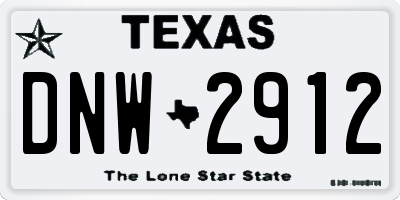 TX license plate DNW2912