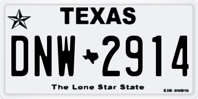 TX license plate DNW2914