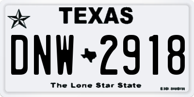 TX license plate DNW2918