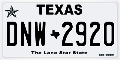 TX license plate DNW2920