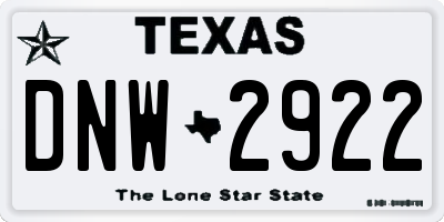 TX license plate DNW2922