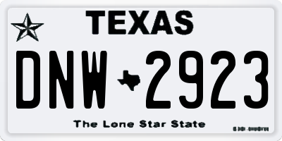 TX license plate DNW2923