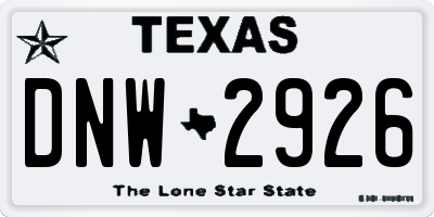 TX license plate DNW2926