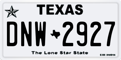 TX license plate DNW2927