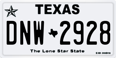 TX license plate DNW2928