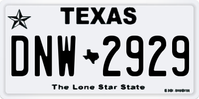 TX license plate DNW2929