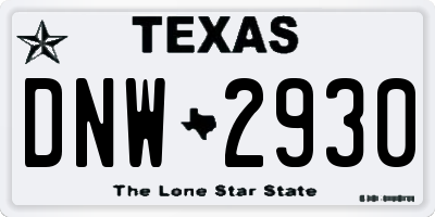 TX license plate DNW2930