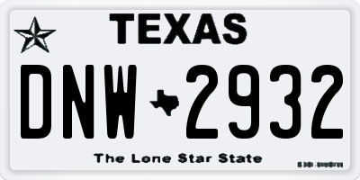 TX license plate DNW2932