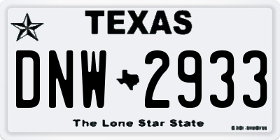 TX license plate DNW2933