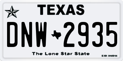 TX license plate DNW2935
