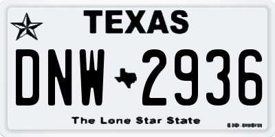 TX license plate DNW2936