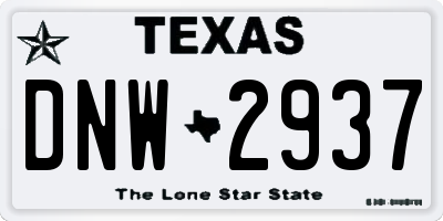 TX license plate DNW2937