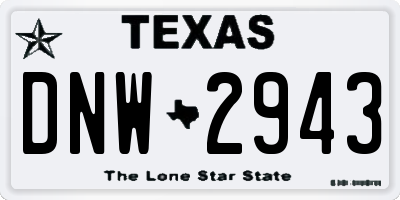 TX license plate DNW2943
