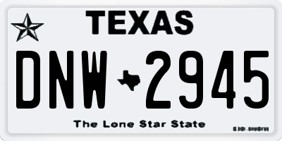 TX license plate DNW2945