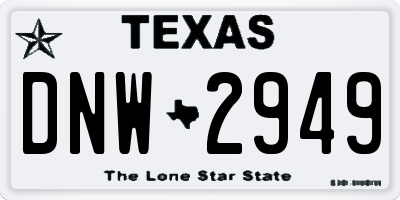 TX license plate DNW2949