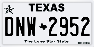 TX license plate DNW2952