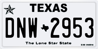 TX license plate DNW2953
