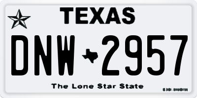TX license plate DNW2957