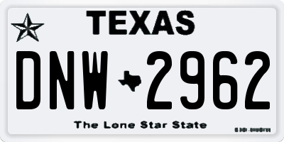 TX license plate DNW2962