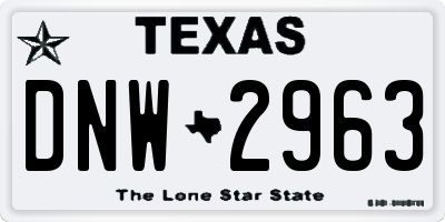 TX license plate DNW2963